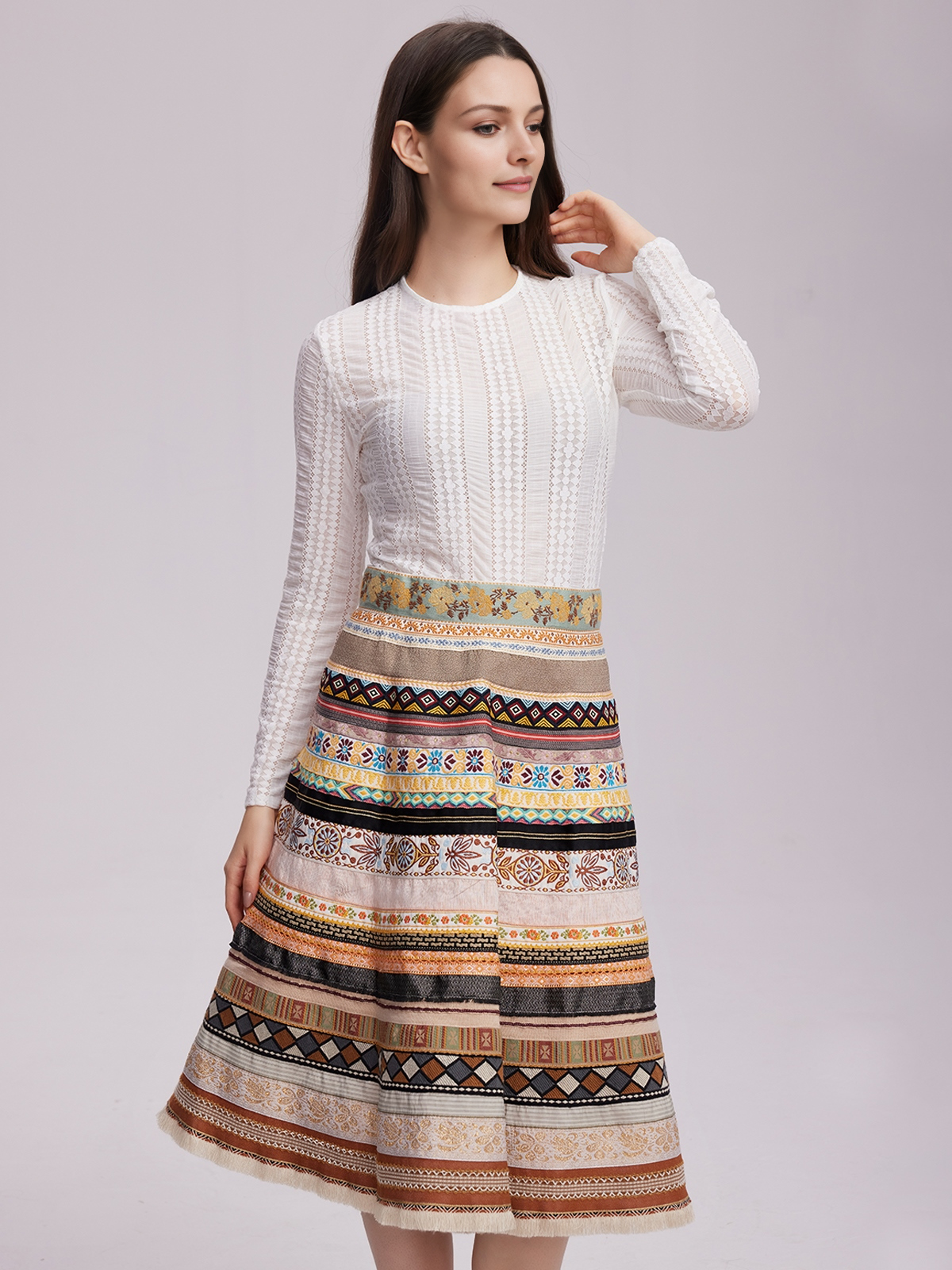 Dirndl mit Herzausschnitt in Gelb